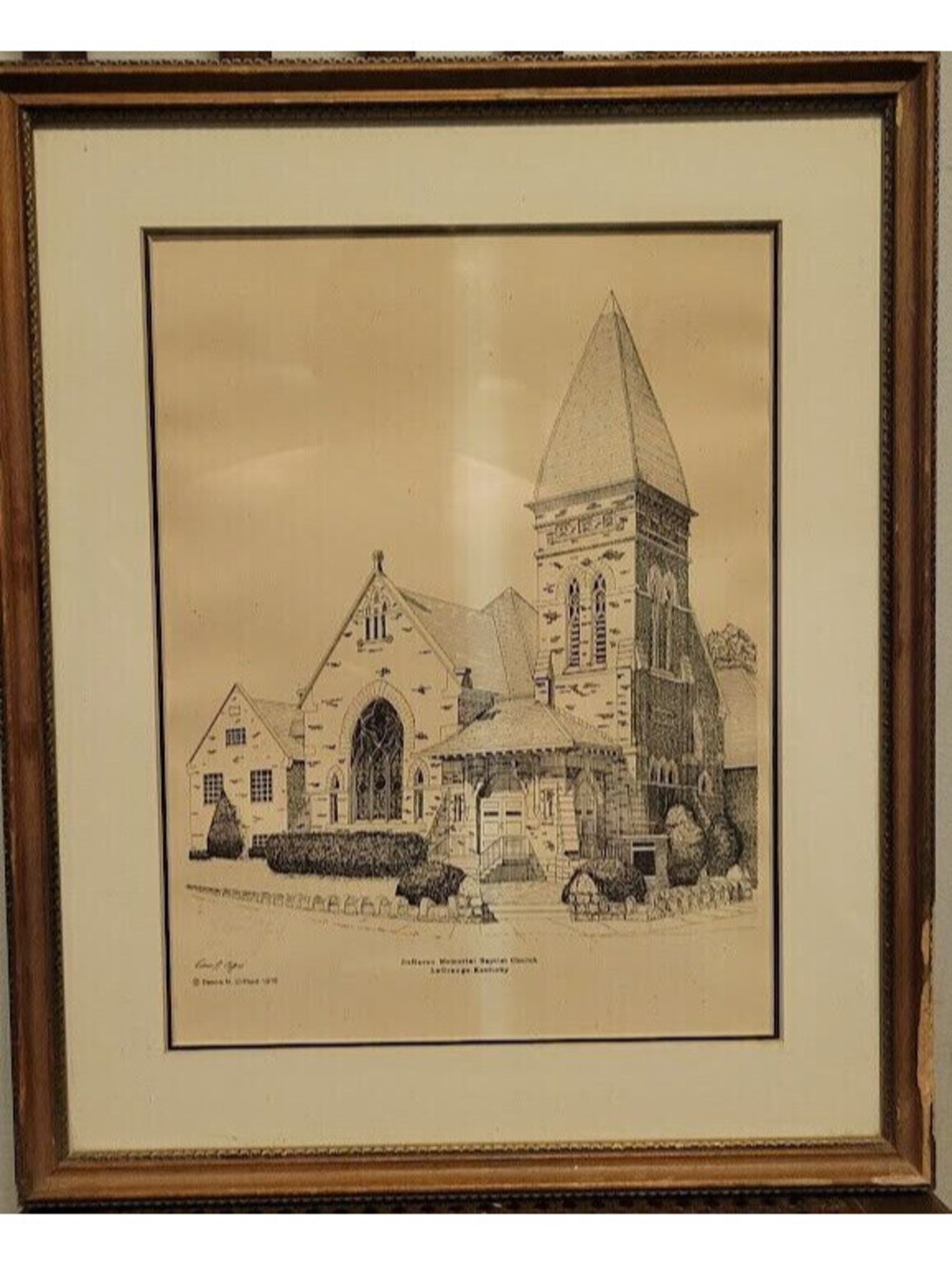 Signed Artwork By Dennis N Clifford 1976 - DeHaven Baptist Church - 129 of 1000
